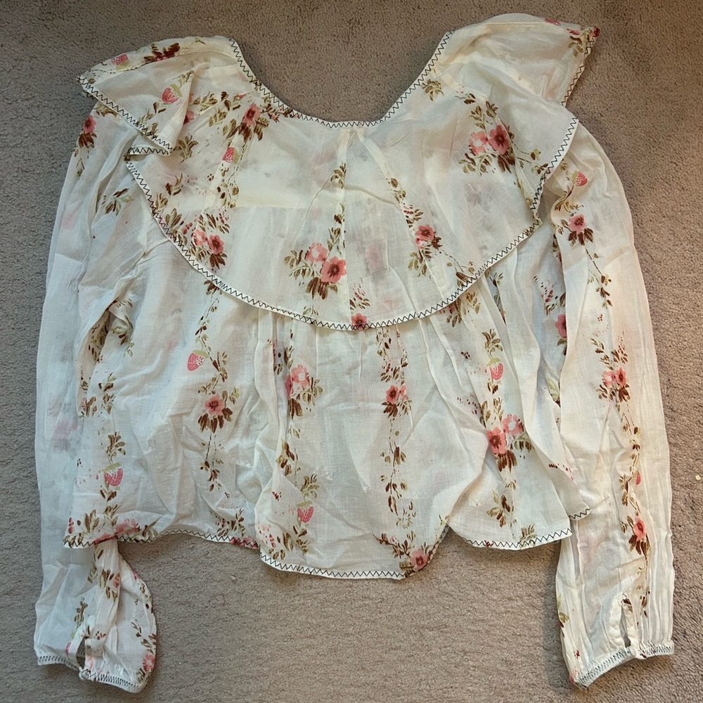 NWT Free People Camilla Printed Blouse - Picture 8 of 9
